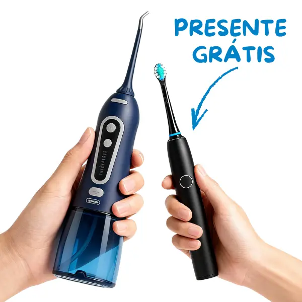 jetfloss + escova de dente eletrica Irrigador Dental JetFloss + Escova de Dente Elétrica (BRINDE) - Imagem 1